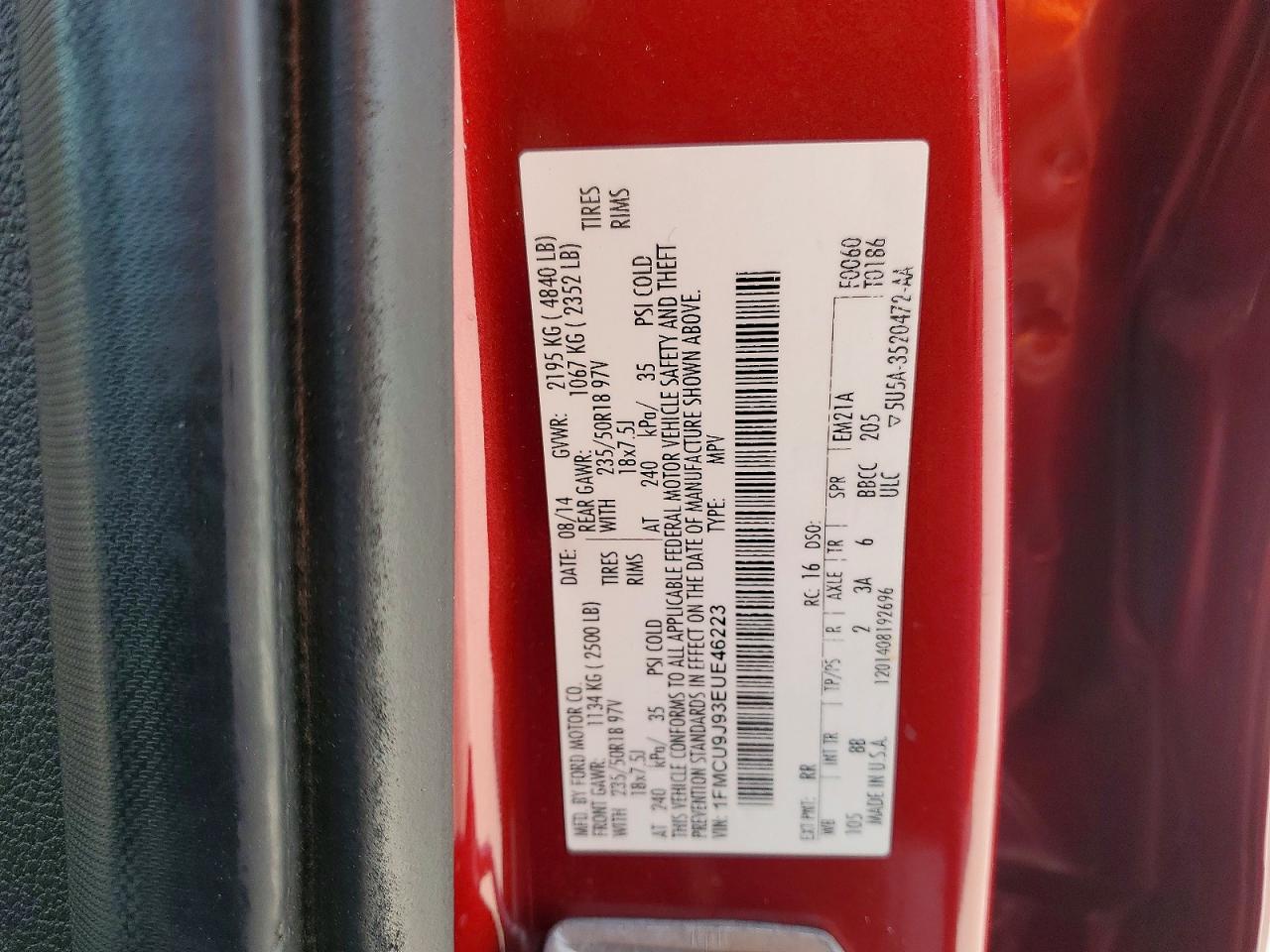 2014 FORD ESCAPE TITANIUM photo 37