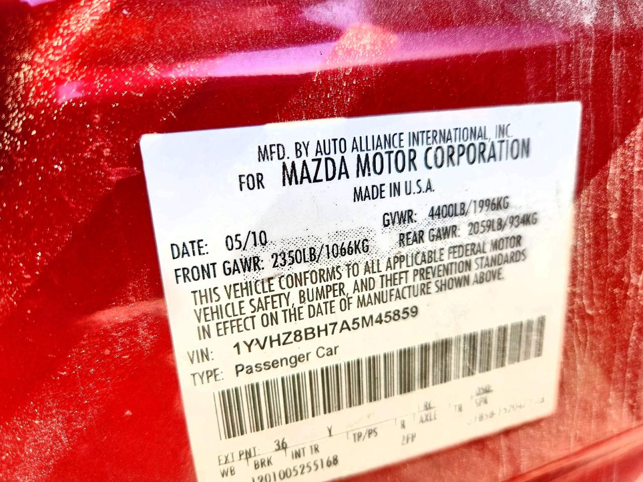 2010 MAZDA 6 I photo 23
