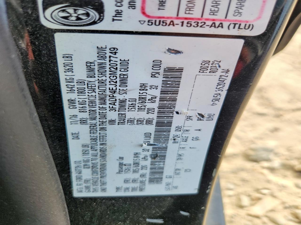 2016 FORD FIESTA SE photo 12