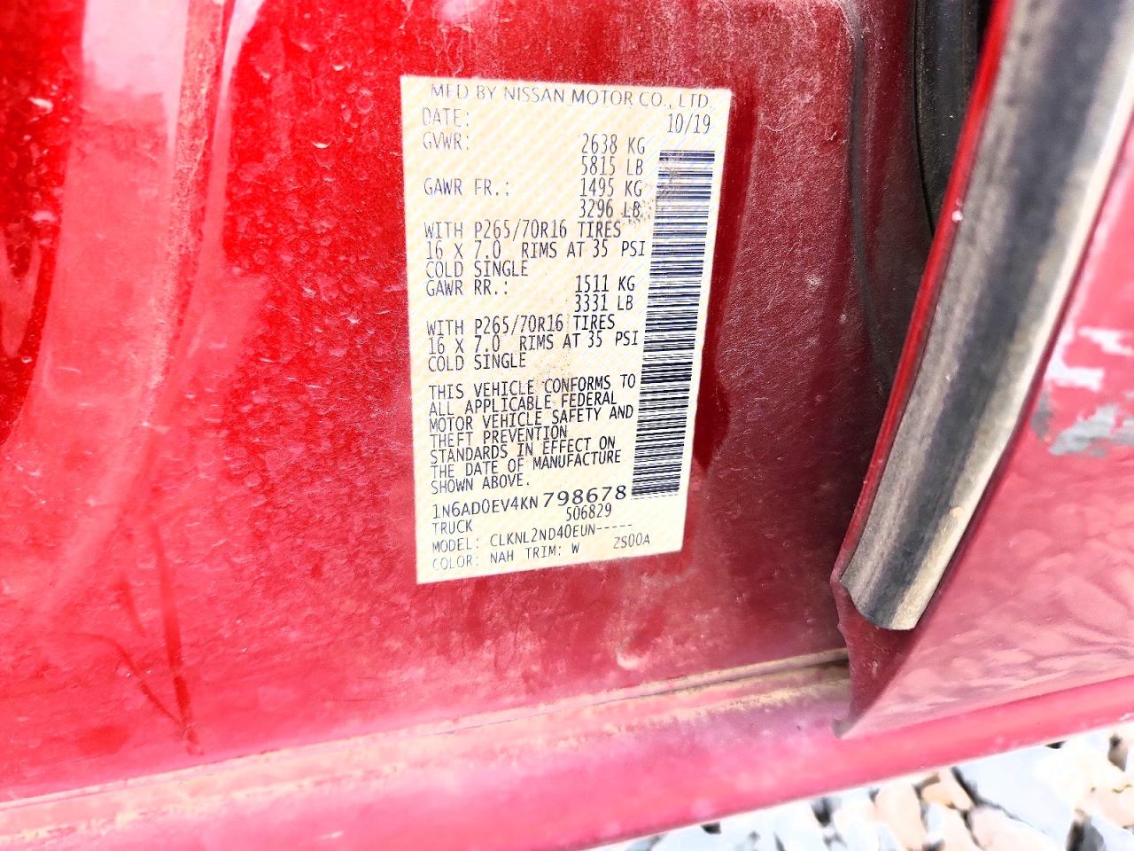 2019 NISSAN FRONTIER SV photo 23