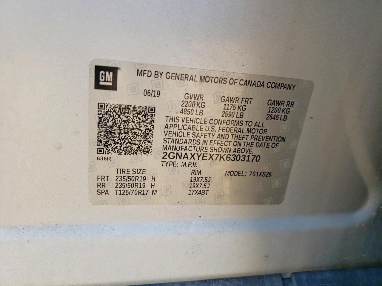 2019 CHEVROLET EQUINOX PREMIER photo 25