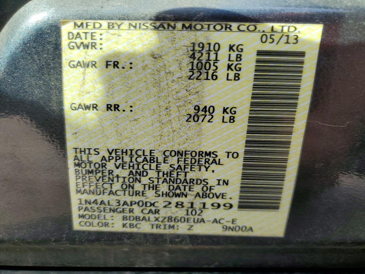 2013 NISSAN ALTIMA 2.5 SL photo 25