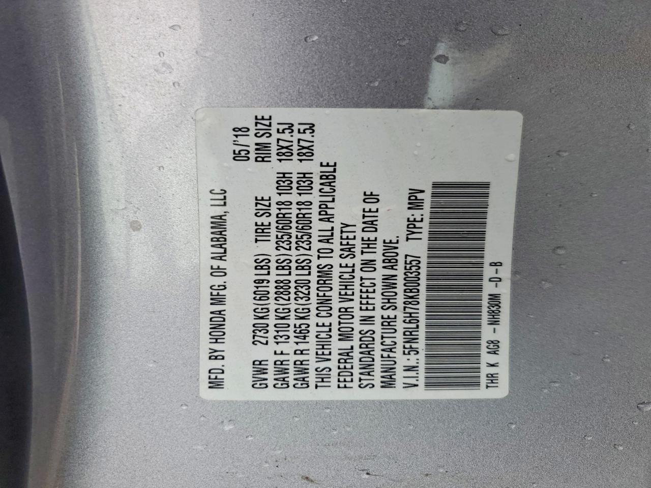 2019 HONDA ODYSSEY EXL photo 40