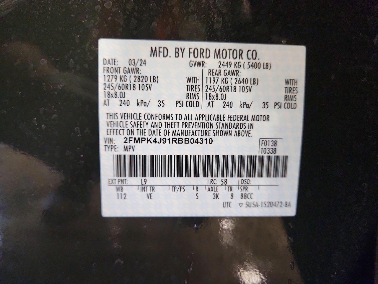 2024 FORD EDGE SEL photo 13