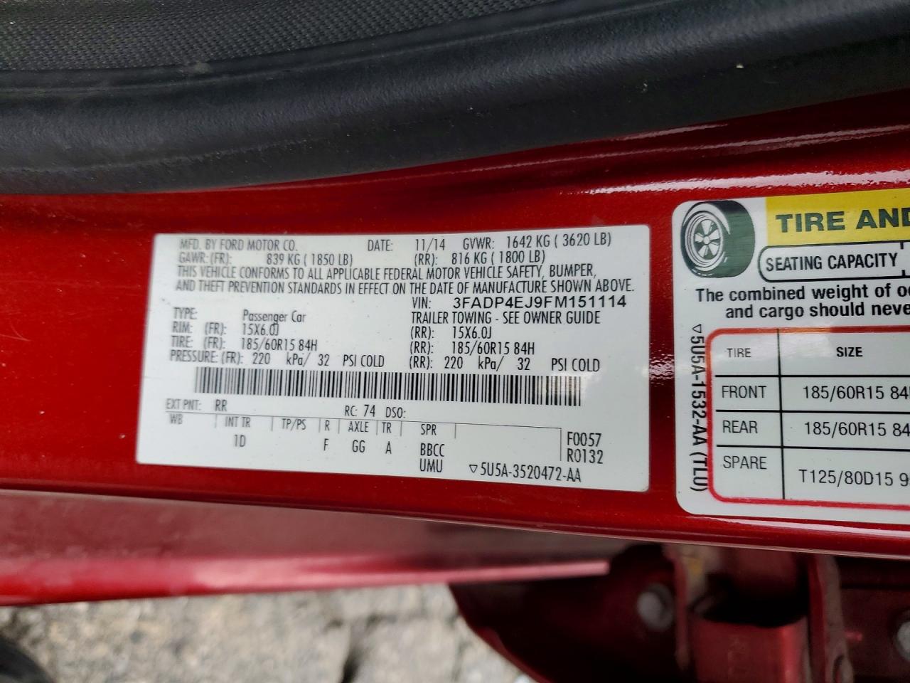 2015 FORD FIESTA SE photo 23