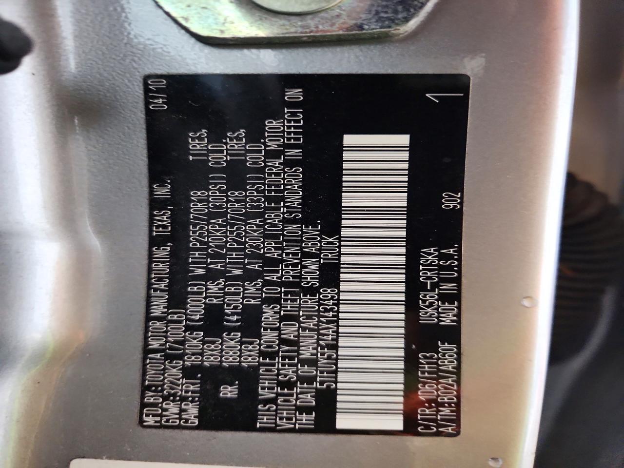 2010 TOYOTA TUNDRA GRADE photo 12