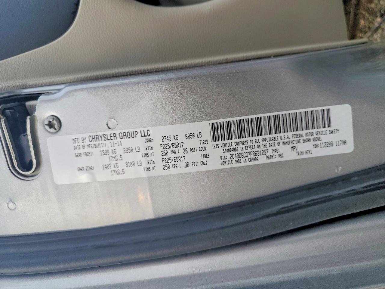 2015 DODGE GRAND CARAVAN SXT photo 14