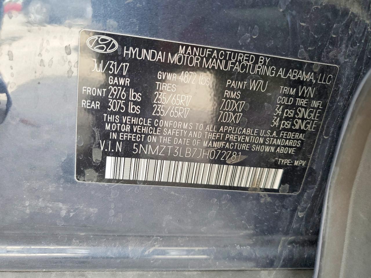 2018 HYUNDAI SANTA FE SPORT 2.4L photo 37