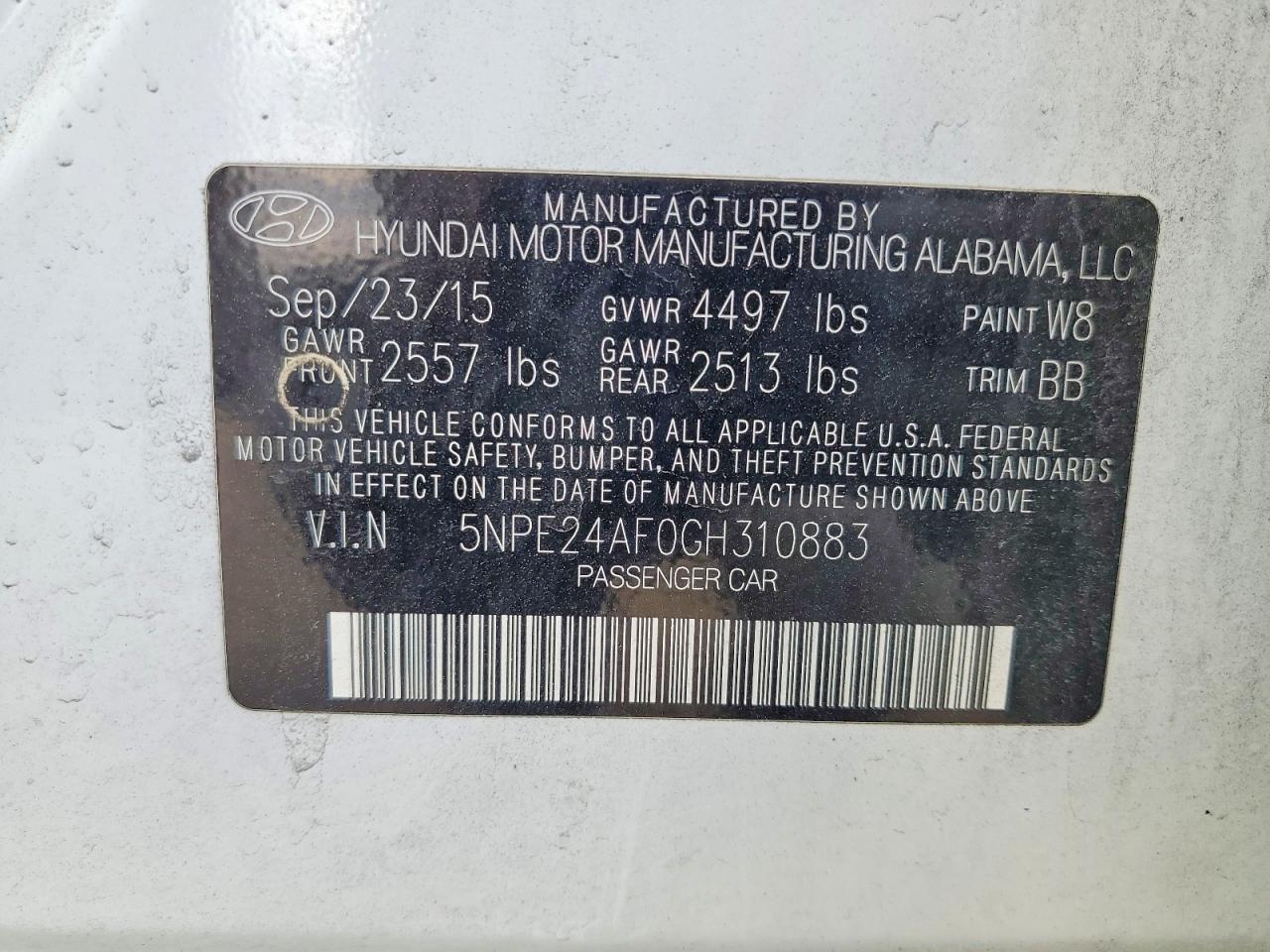 2016 HYUNDAI SONATA SE photo 13