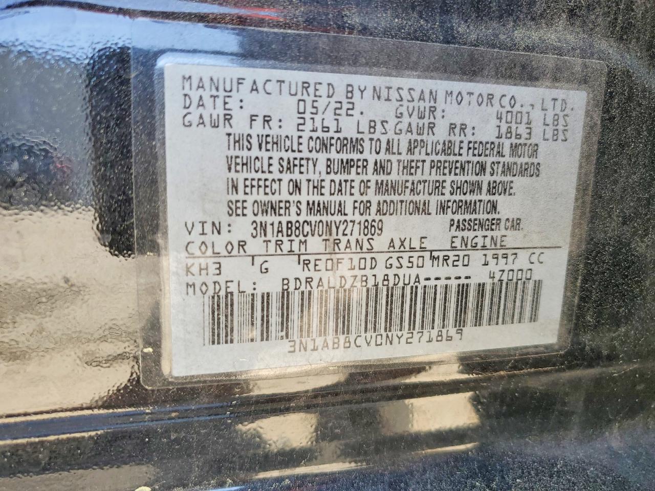2022 NISSAN SENTRA SV photo 23