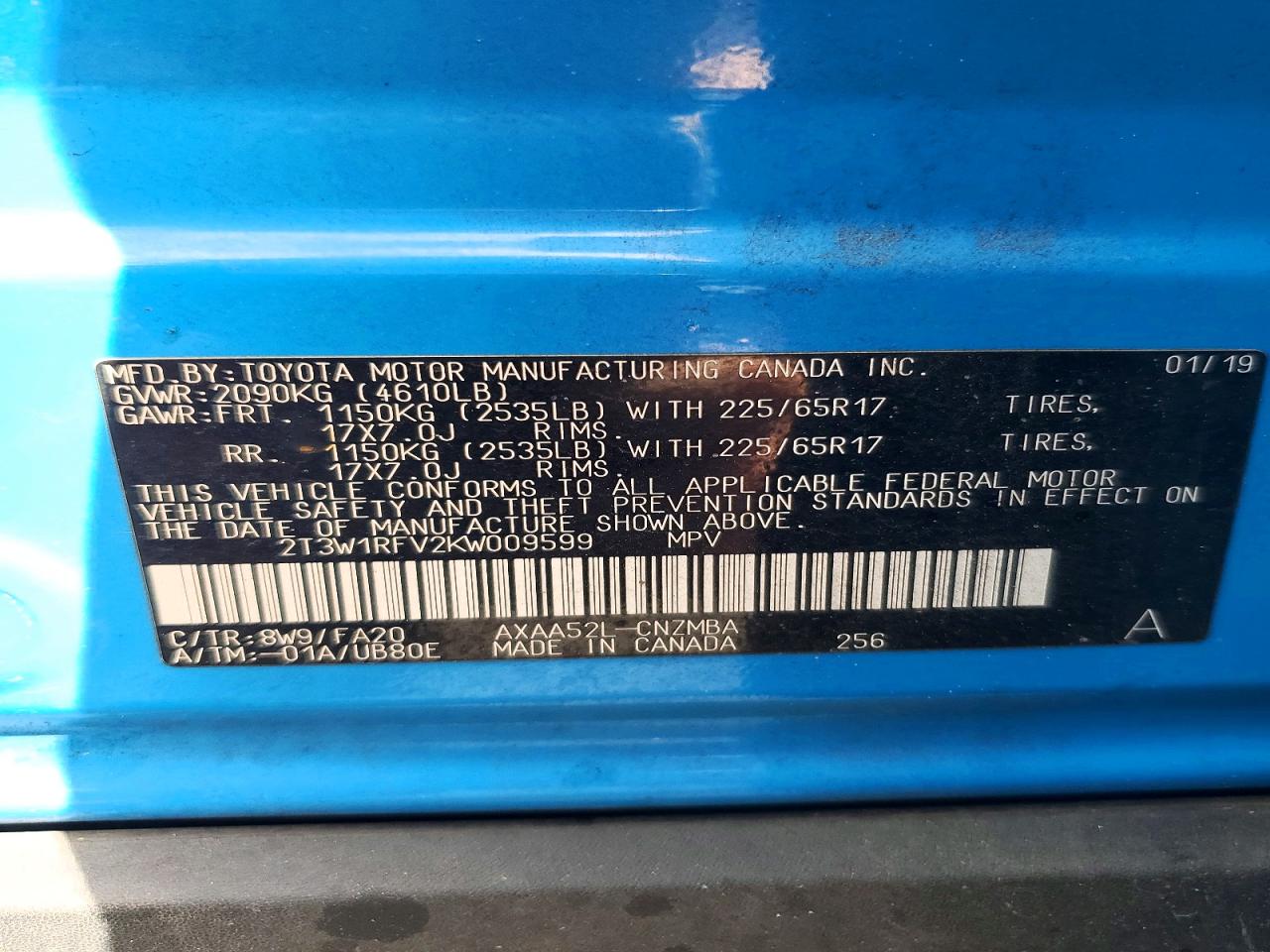 2019 TOYOTA RAV4 XLE photo 13