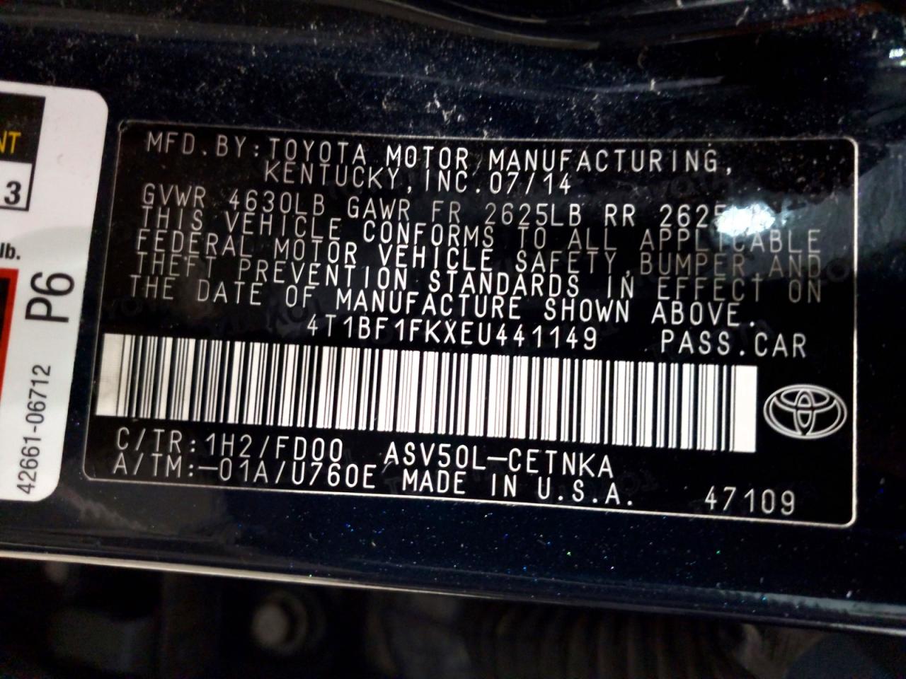 2014 TOYOTA CAMRY LE photo 34