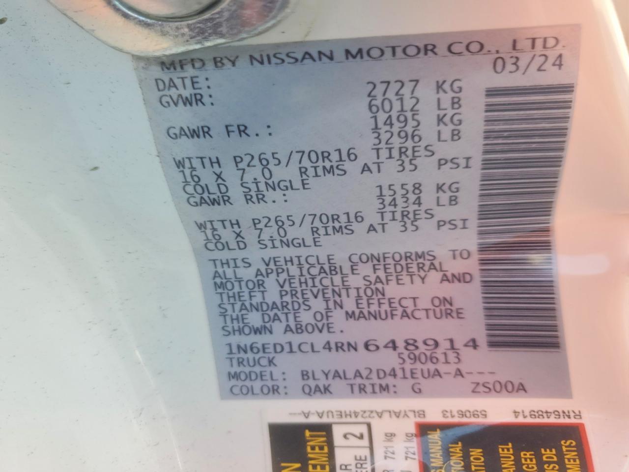 2024 NISSAN FRONTIER S photo 23