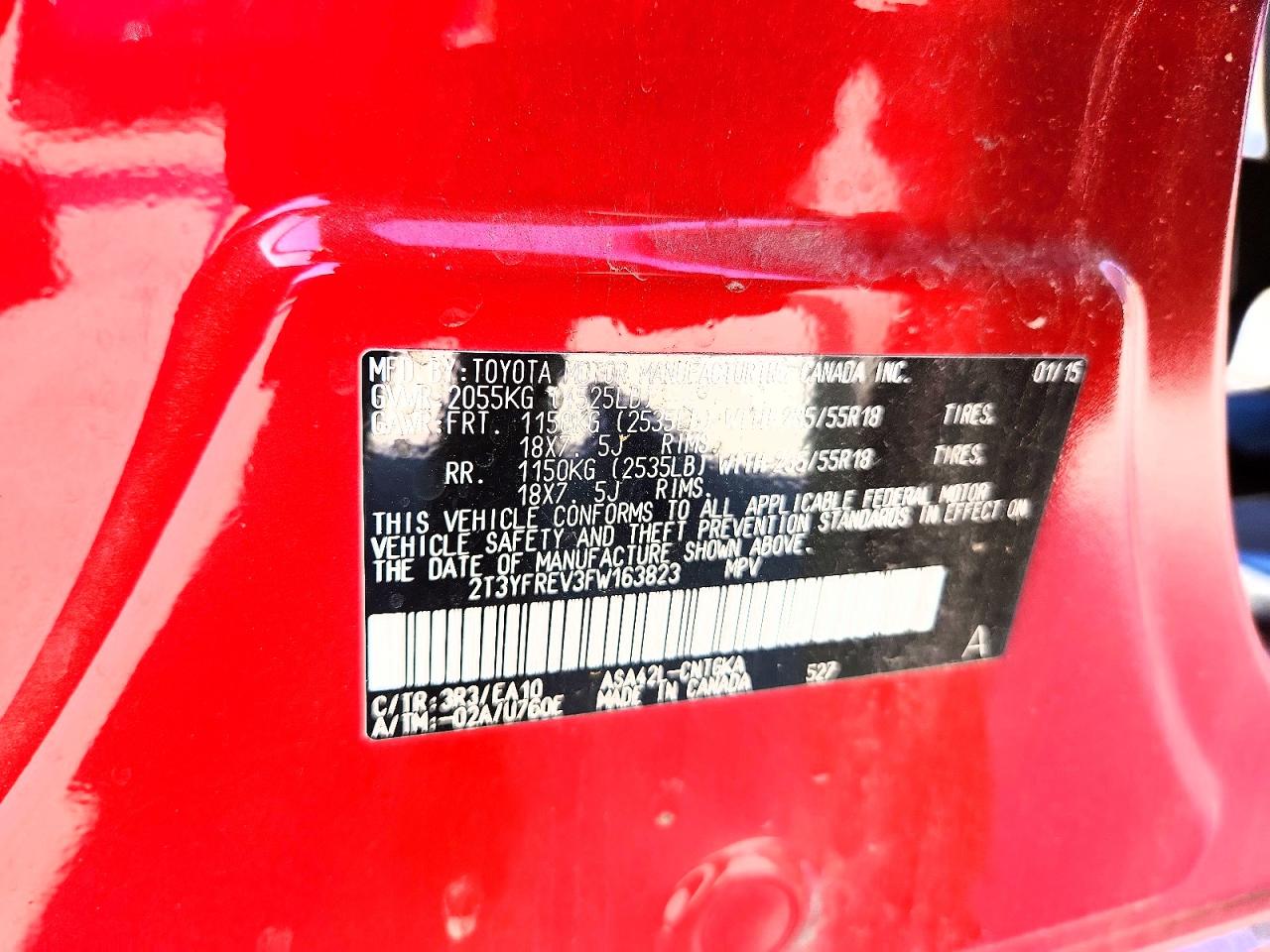 2015 TOYOTA RAV4 LIMITED photo 14