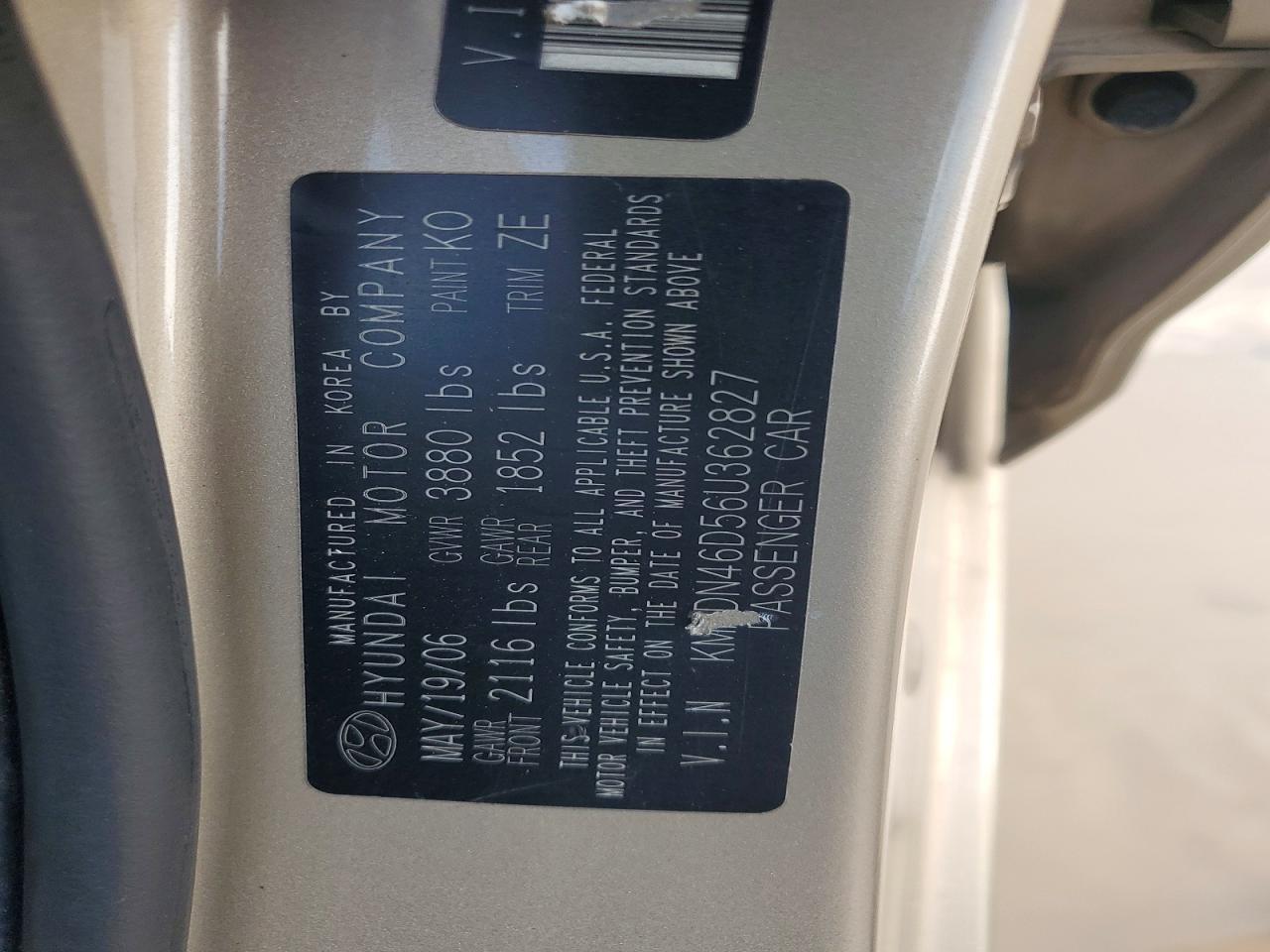 2006 HYUNDAI ELANTRA GLS photo 23