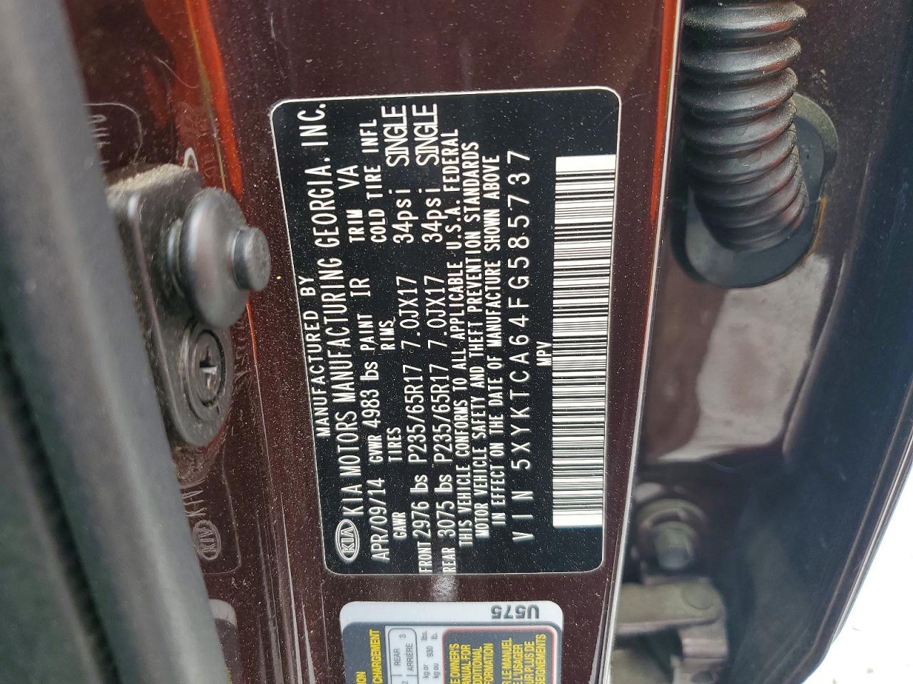 2015 KIA SORENTO LX photo 13