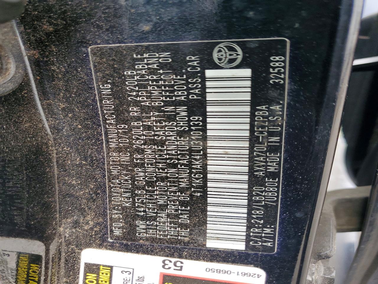 2020 TOYOTA CAMRY XSE photo 12