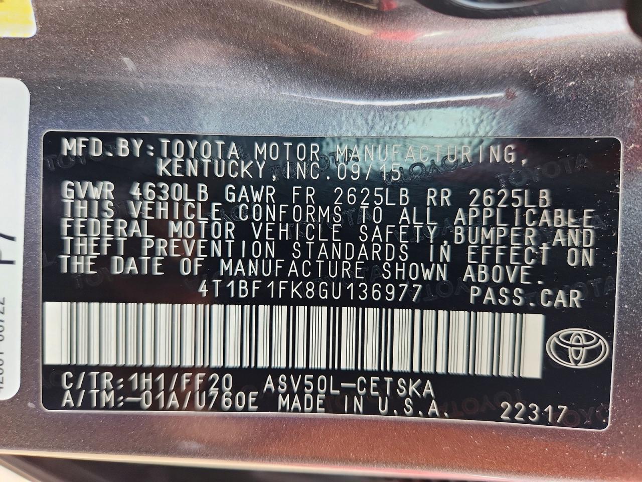 2016 TOYOTA CAMRY SE photo 25