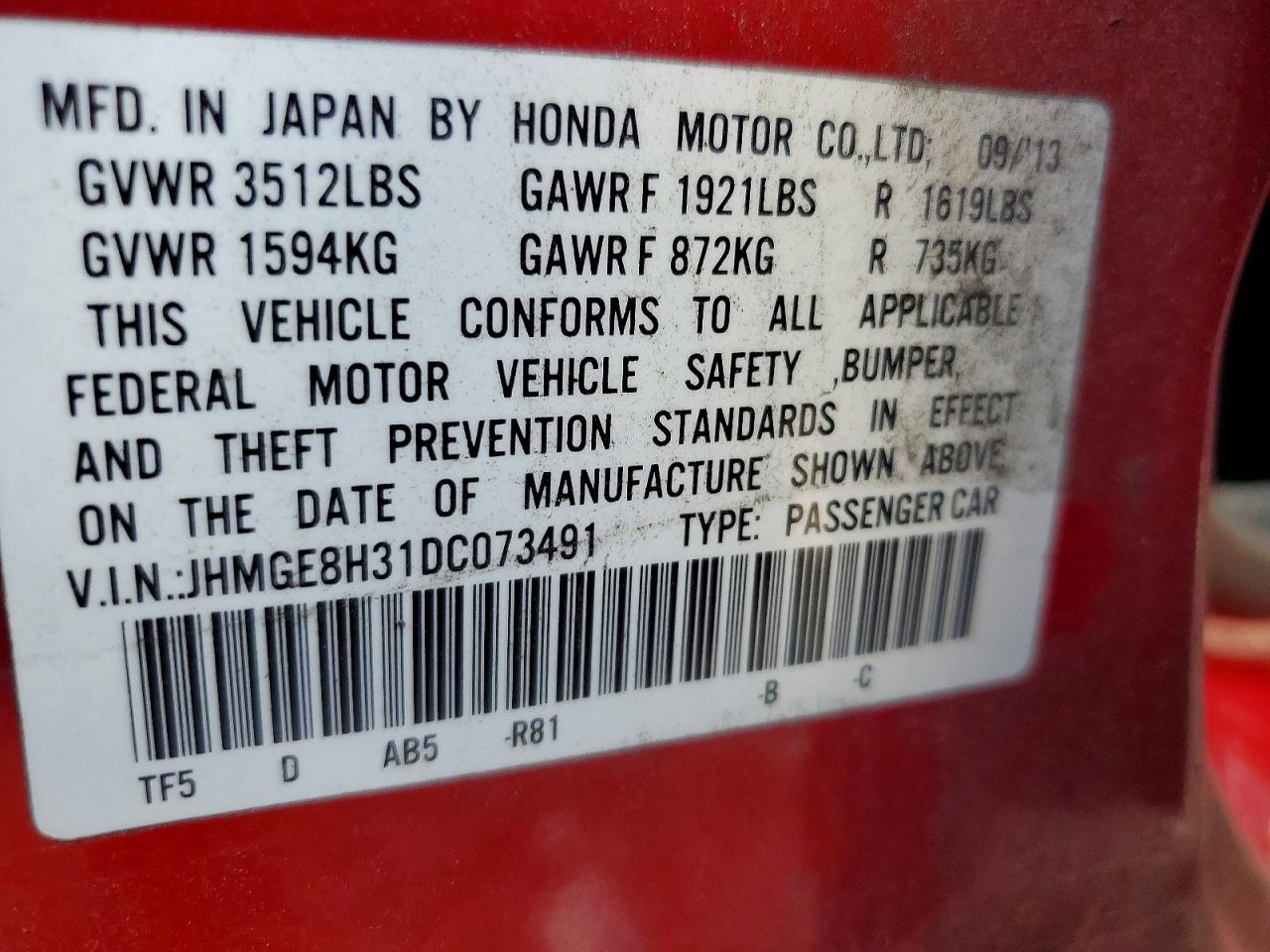 2013 HONDA FIT photo 23