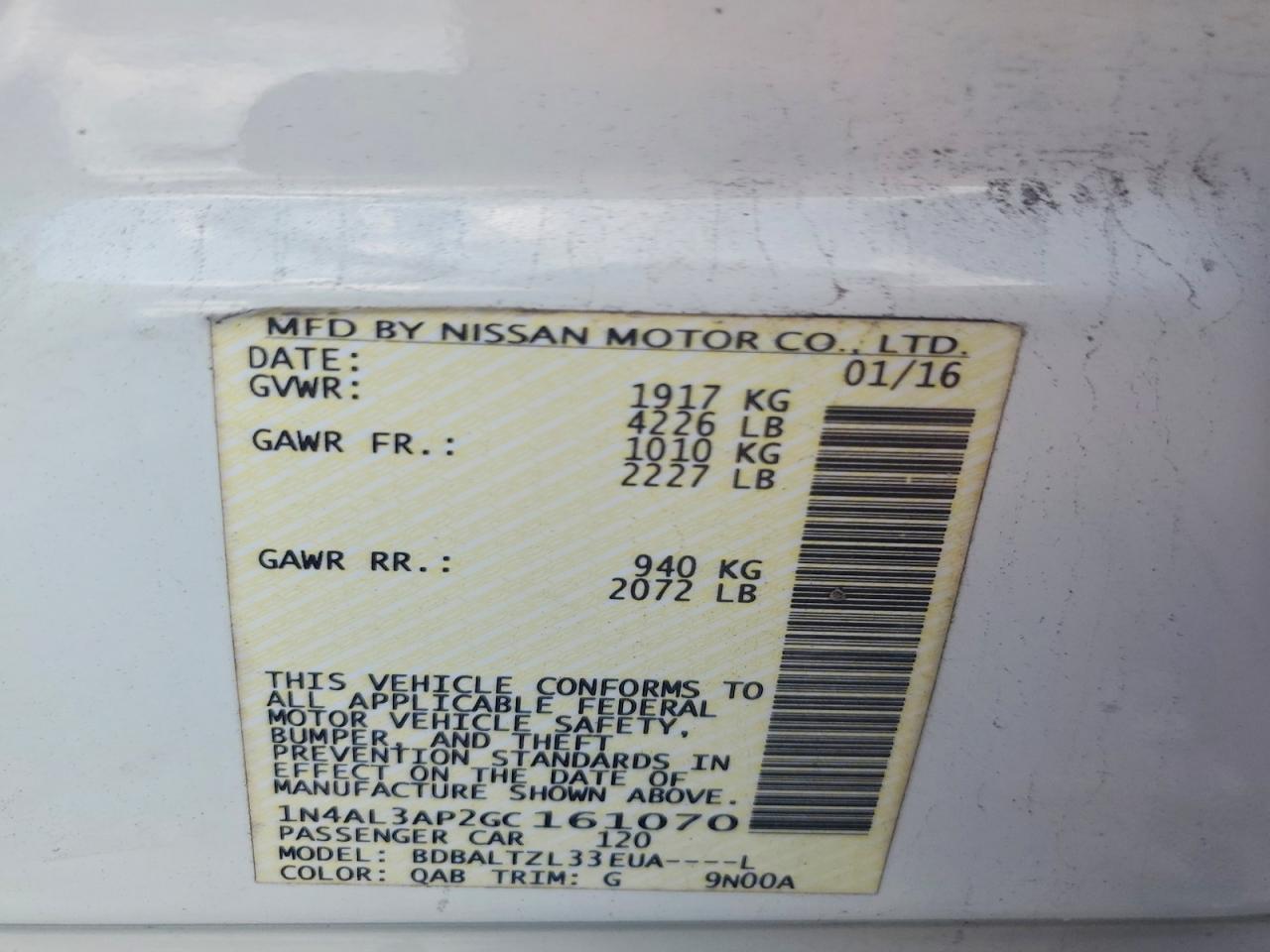 2016 NISSAN ALTIMA 2.5 SL photo 34