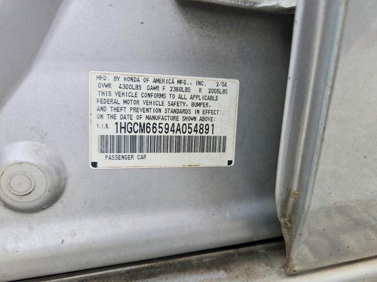 2004 HONDA ACCORD EX photo 34