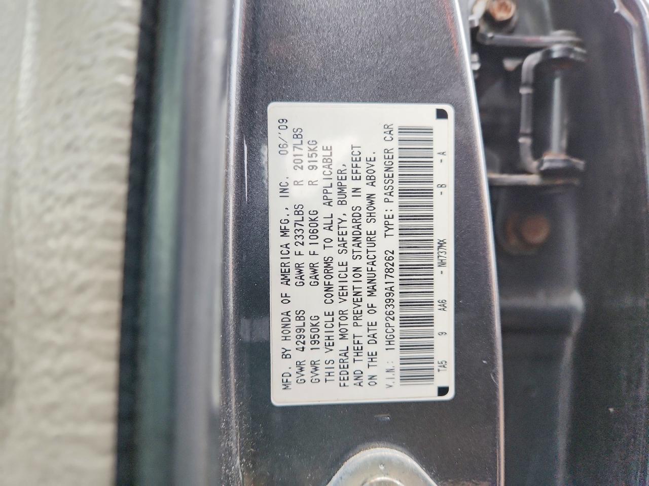 2009 HONDA ACCORD photo 25