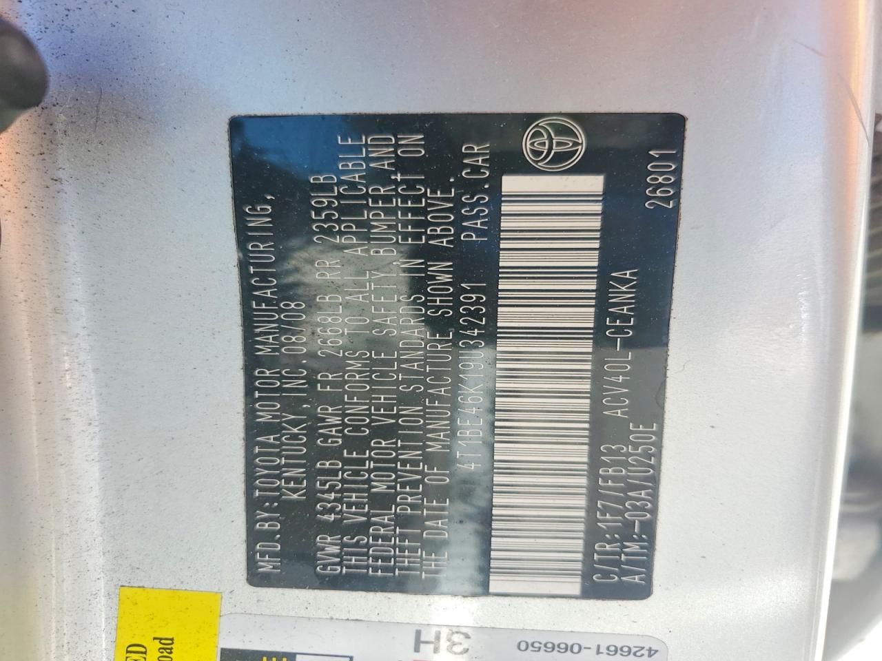 2009 TOYOTA CAMRY LE photo 23