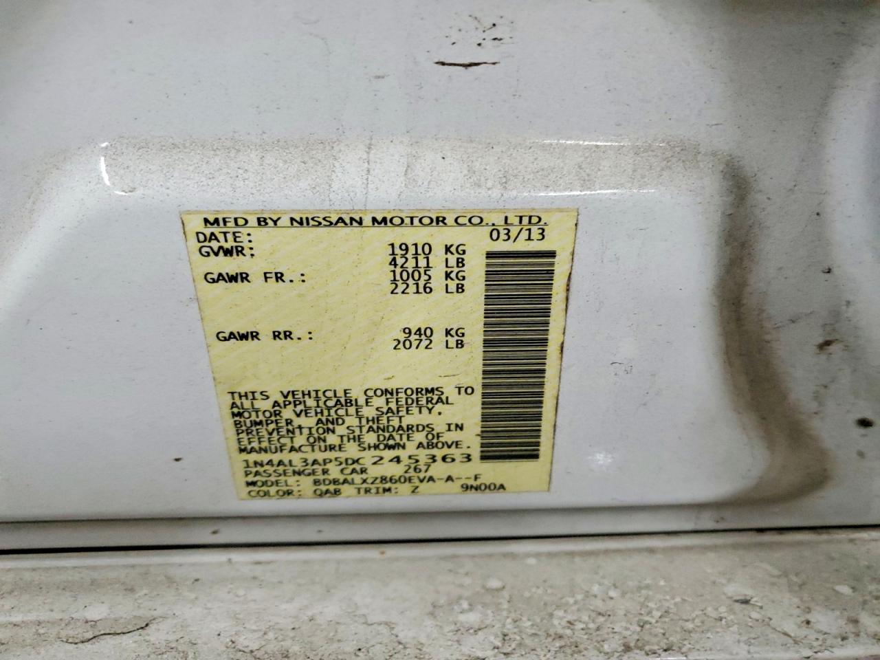 2013 NISSAN ALTIMA 2.5 photo 12
