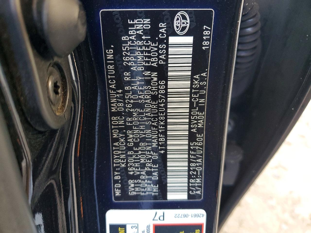 2014 TOYOTA CAMRY SE photo 23