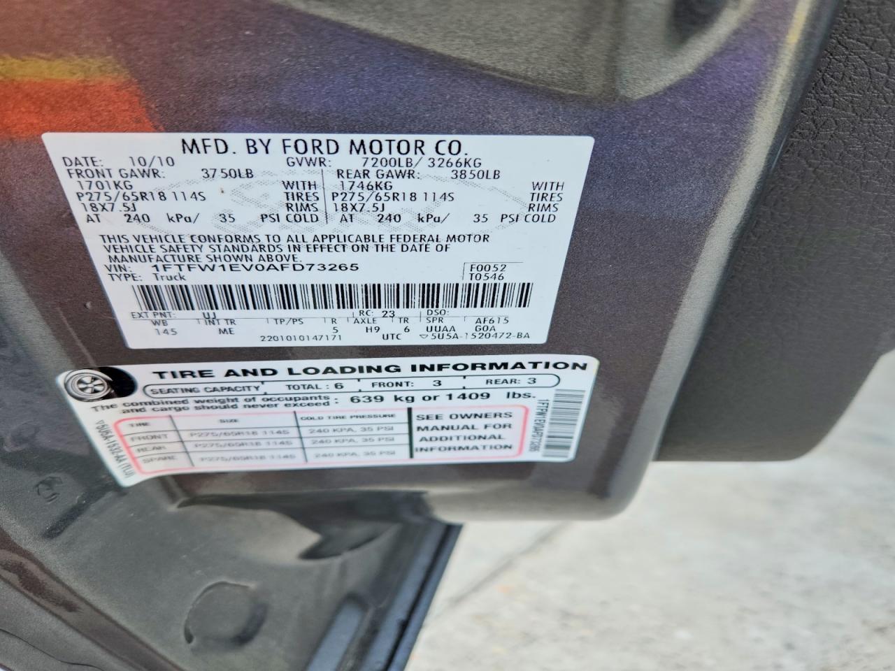 2010 FORD F150 SUPERCREW photo 23