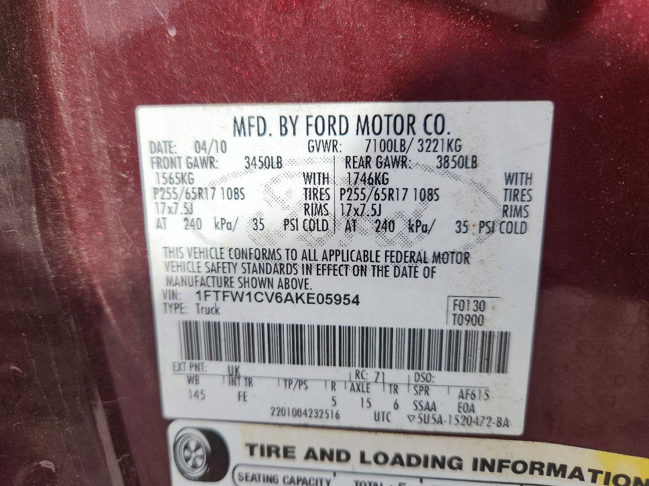 2010 FORD F150 SUPERCREW photo 23
