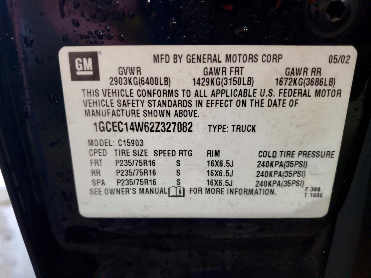 2002 CHEVROLET SILVERADO C1500 photo 34