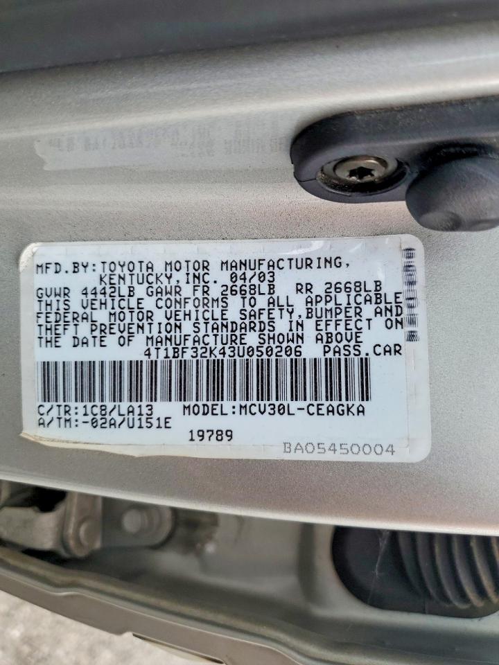 2003 TOYOTA CAMRY XLE V6 photo 12