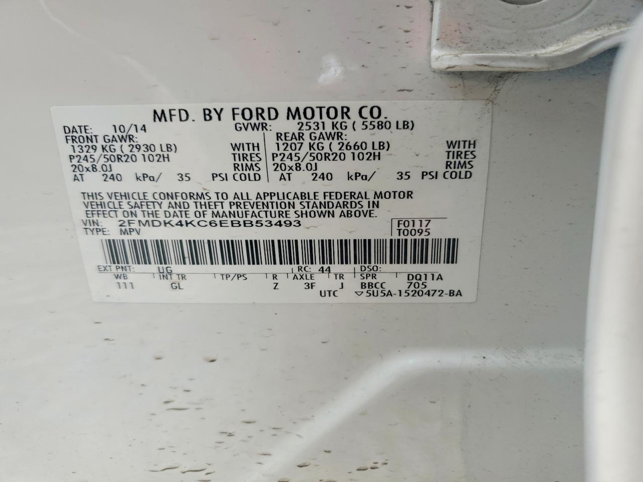 2014 FORD EDGE LIMITED photo 25