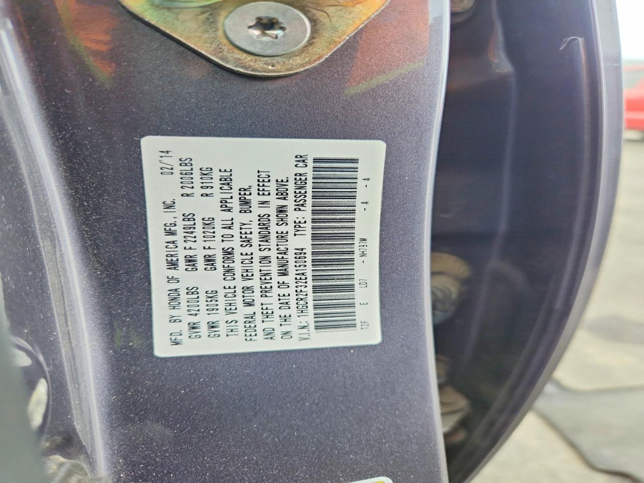 2014 HONDA ACCORD LX photo 23