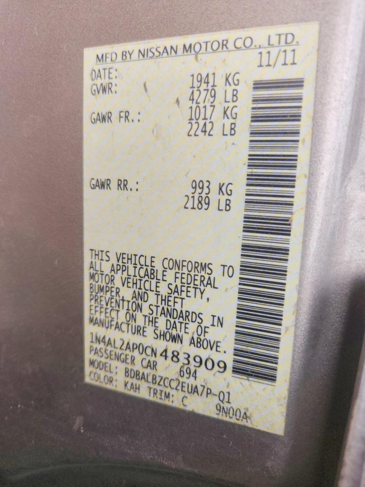 2012 NISSAN ALTIMA 2.5 photo 23