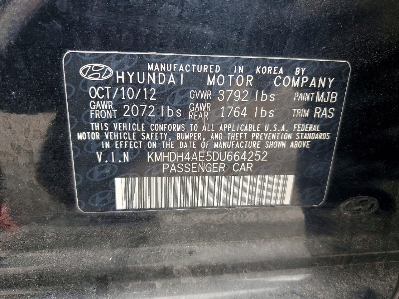 2013 HYUNDAI ELANTRA GLS photo 23