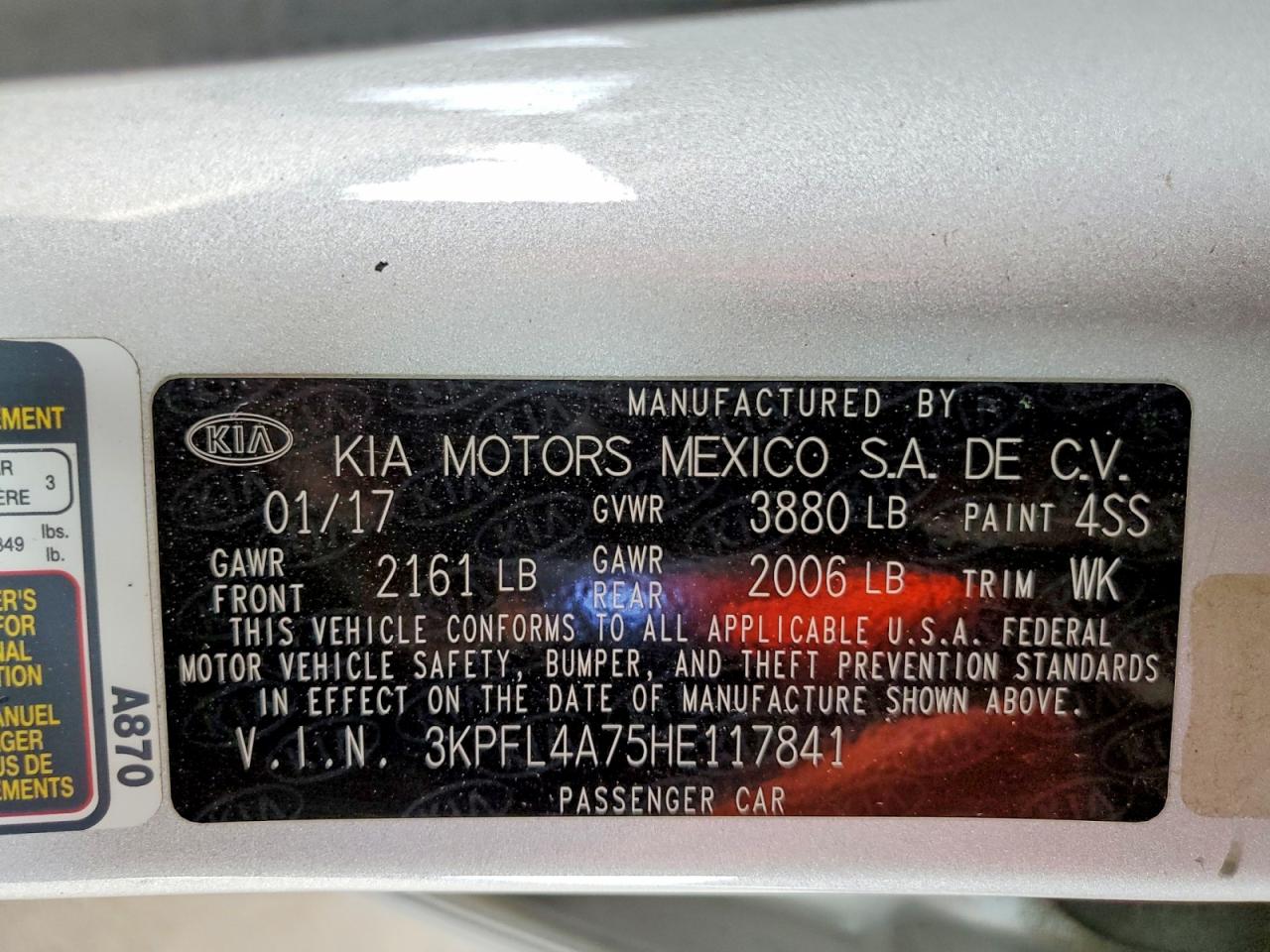 2017 KIA FORTE LX photo 34