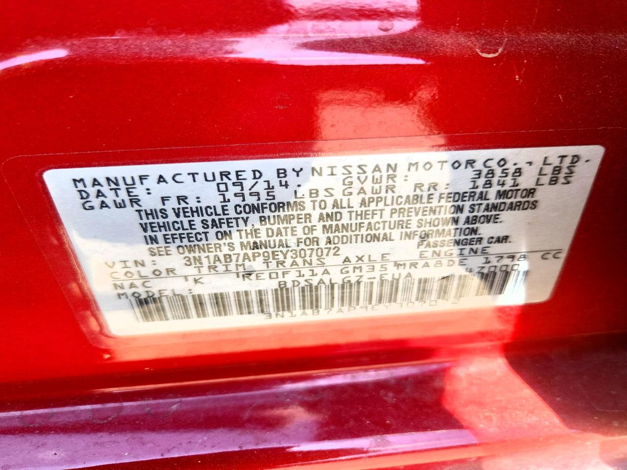 2014 NISSAN SENTRA SL photo 34