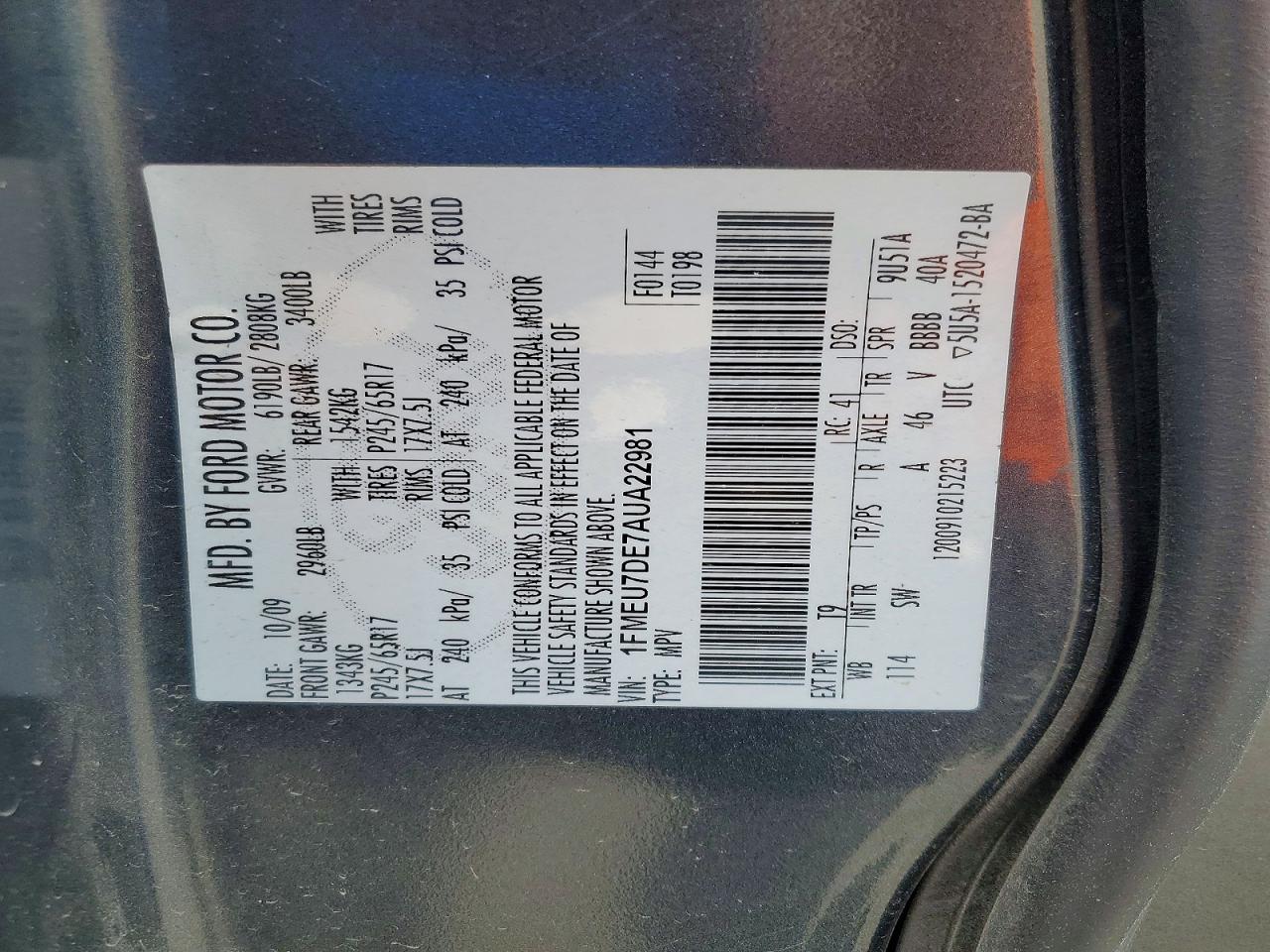 2010 FORD EXPLORER XLT photo 25