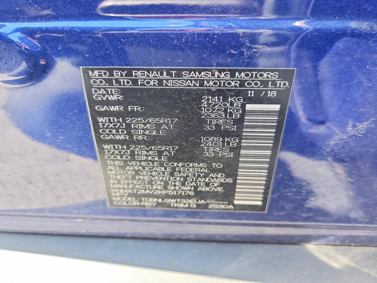 2019 NISSAN ROGUE SV photo 13