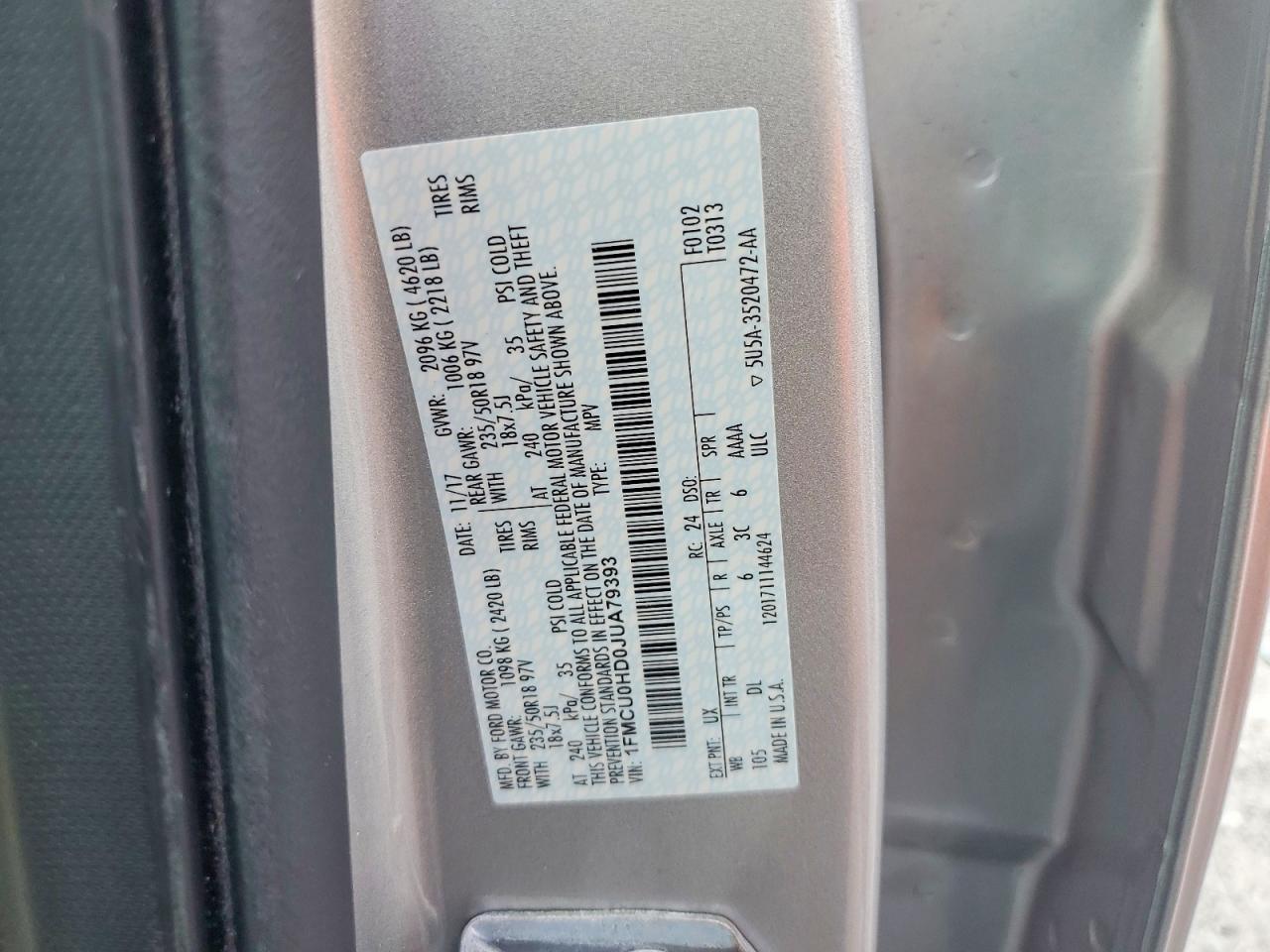 2018 FORD ESCAPE SEL photo 37