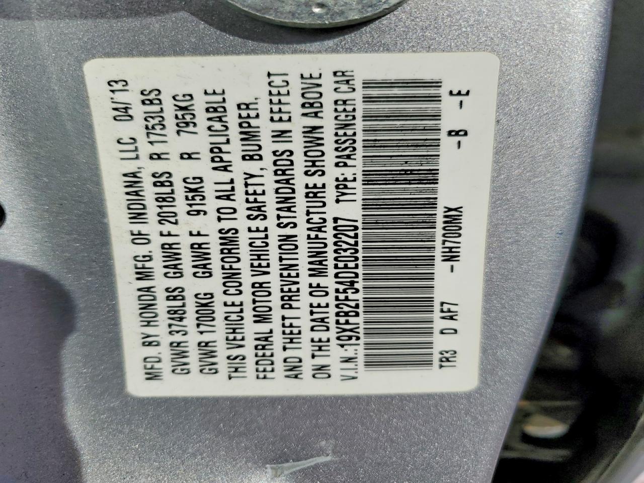 2013 HONDA CIVIC LX photo 25