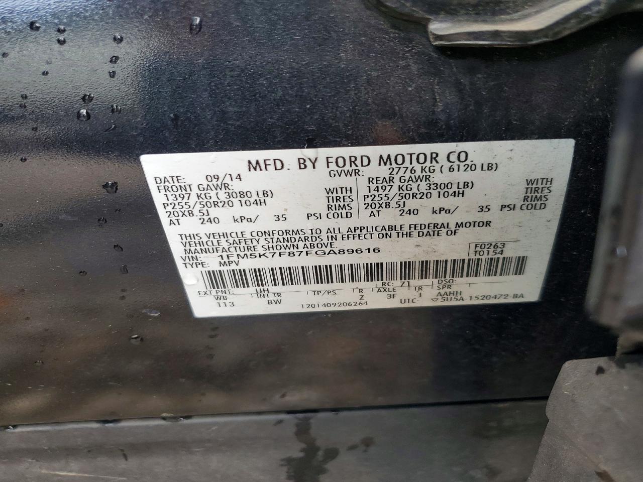 2015 FORD EXPLORER LIMITED photo 37