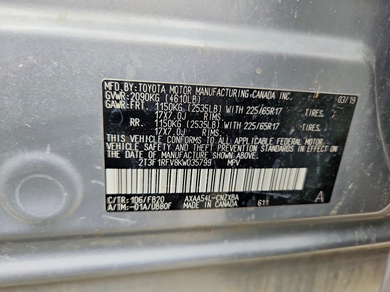 2019 TOYOTA RAV4 LE photo 25