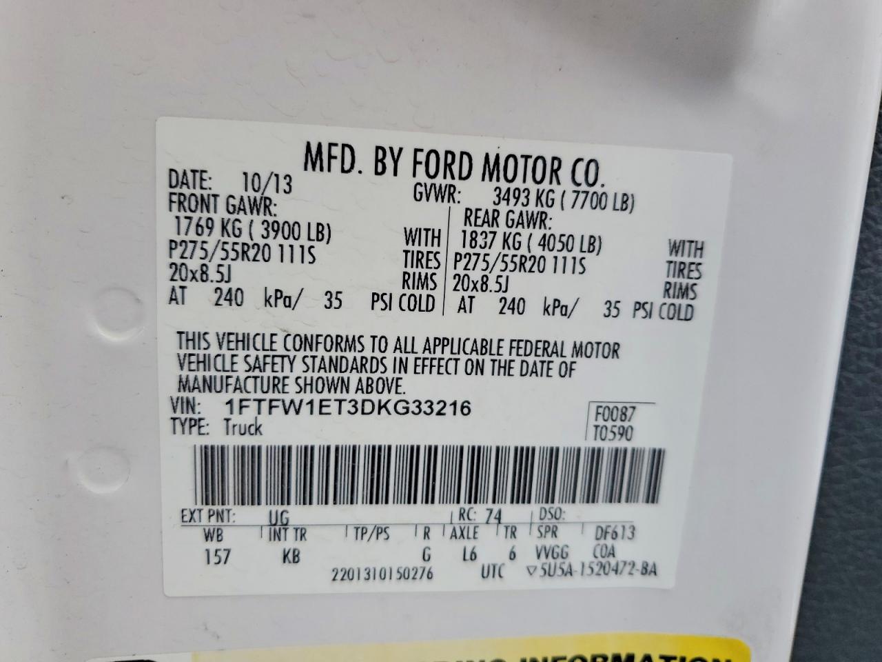 2013 FORD F150 SUPERCREW photo 12