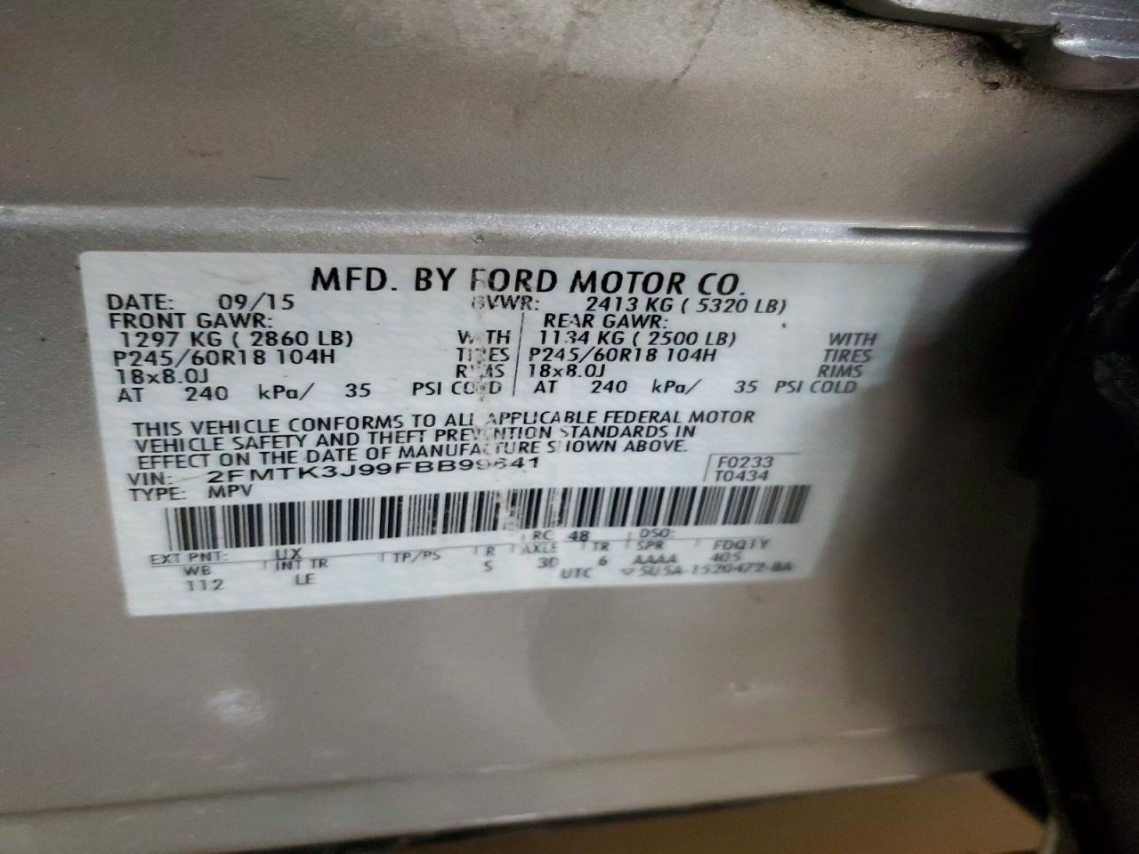 2015 FORD EDGE SEL photo 25