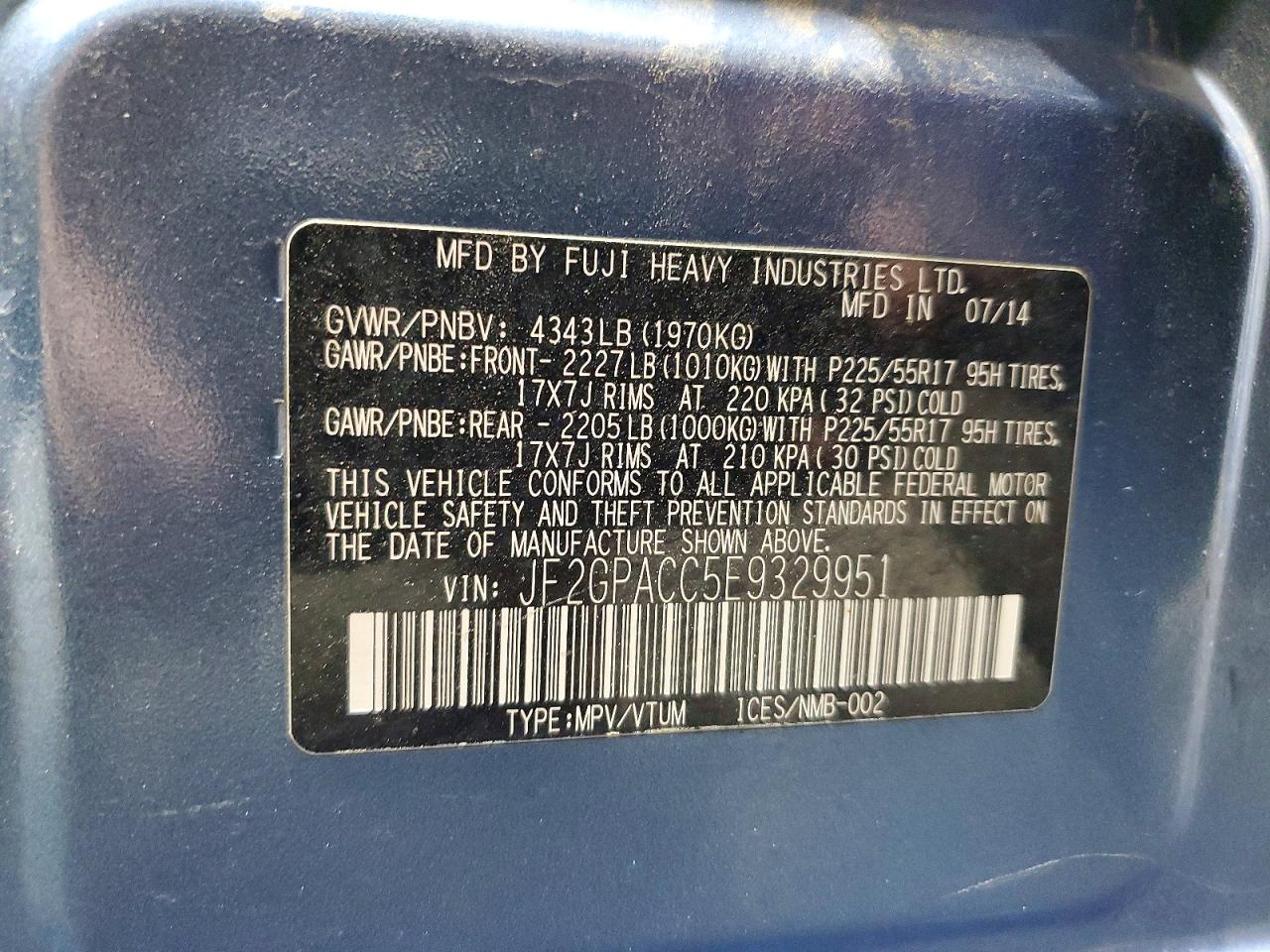 2014 SUBARU XV CROSSTREK 2.0 PREMIUM photo 37
