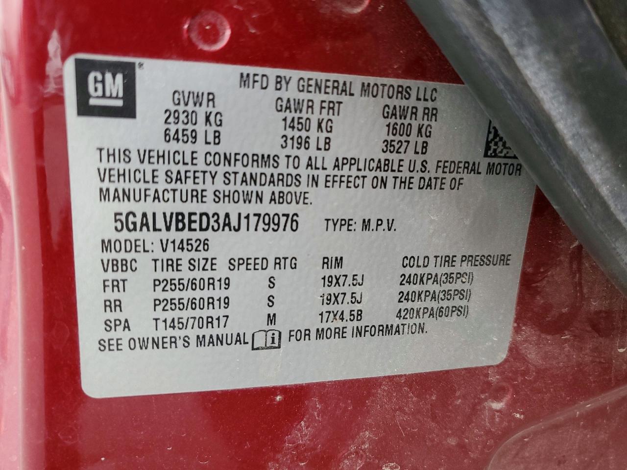 2010 BUICK ENCLAVE CXL photo 37