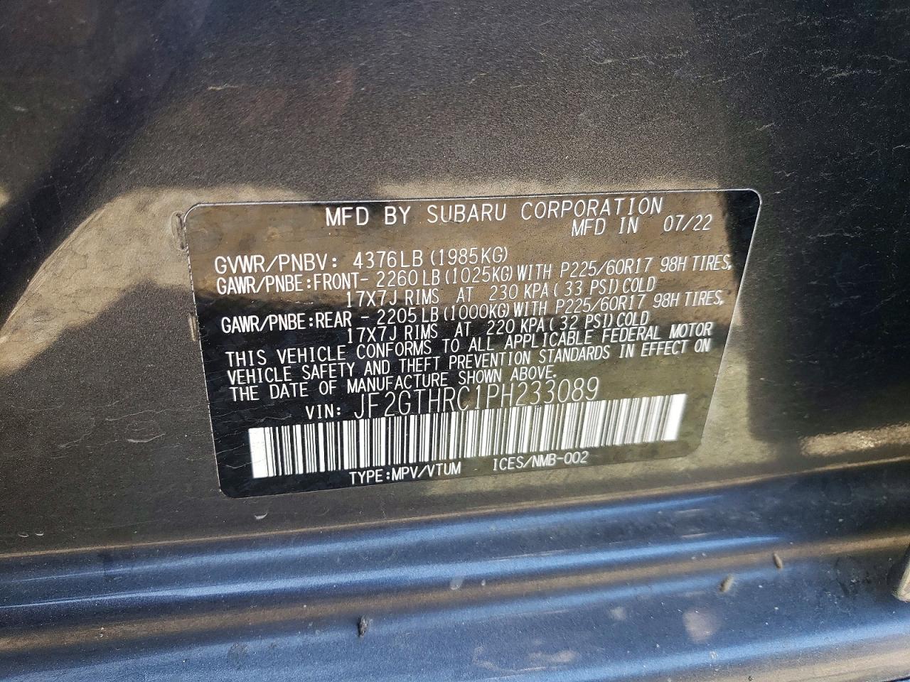 2023 SUBARU CROSSTREK SPORT photo 37